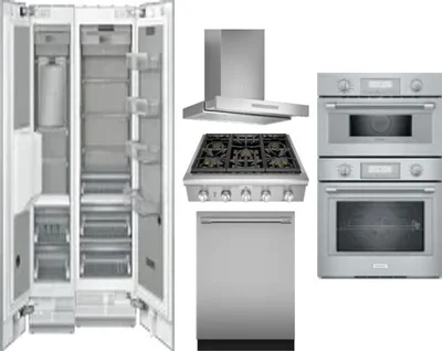 6 Piece Package Includes Refrigerator, Freezer, Cooktop, Wall Oven, Hood And Dishwasher