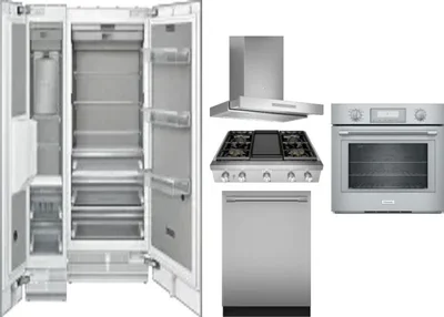6 Piece Package Includes Refrigerator, Freezer, Cooktop, Wall Oven, Hood And Dishwasher
