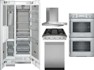 6 Piece Package Includes Refrigerator, Freezer, Cooktop, Wall Oven, Hood And Dishwasher