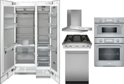 6 Piece Package Includes Refrigerator, Freezer, Cooktop, Wall Oven, Hood And Dishwasher