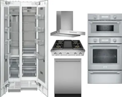 6 Piece Package Includes Refrigerator, Freezer, Cooktop, Wall Oven, Hood And Dishwasher