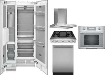 6 Piece Package Includes Refrigerator, Freezer, Cooktop, Wall Oven, Hood And Dishwasher