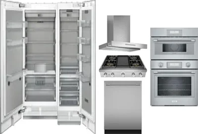 6 Piece Package Includes Refrigerator, Freezer, Cooktop, Wall Oven, Hood And Dishwasher