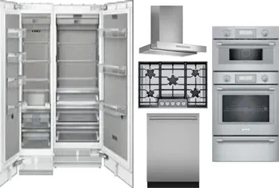 6 Piece Package Includes Refrigerator, Freezer, Cooktop, Wall Oven, Hood And Dishwasher