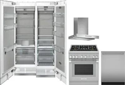 5 Piece Package Includes Refrigerator, Freezer, Range, Hood And Dishwasher