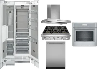 6 Piece Package Includes Refrigerator, Freezer, Cooktop, Wall Oven, Hood And Dishwasher