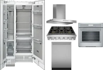 6 Piece Package Includes Refrigerator, Freezer, Cooktop, Wall Oven, Hood And Dishwasher
