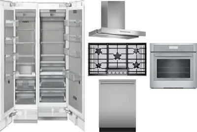 6 Piece Package Includes Refrigerator, Freezer, Cooktop, Wall Oven, Hood And Dishwasher