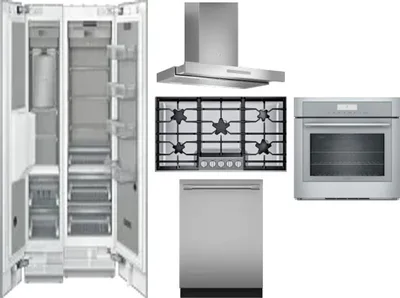 6 Piece Package Includes Refrigerator, Freezer, Cooktop, Wall Oven, Hood And Dishwasher