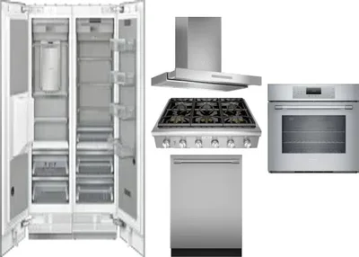 6 Piece Package Includes Refrigerator, Freezer, Cooktop, Wall Oven, Hood And Dishwasher