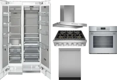 6 Piece Package Includes Refrigerator, Freezer, Cooktop, Wall Oven, Hood And Dishwasher