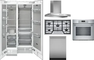 6 Piece Package Includes Refrigerator, Freezer, Cooktop, Wall Oven, Hood And Dishwasher