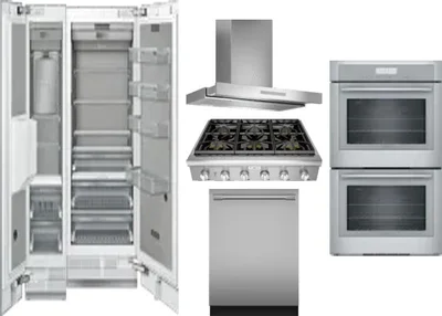 6 Piece Package Includes Refrigerator, Freezer, Cooktop, Wall Oven, Hood And Dishwasher