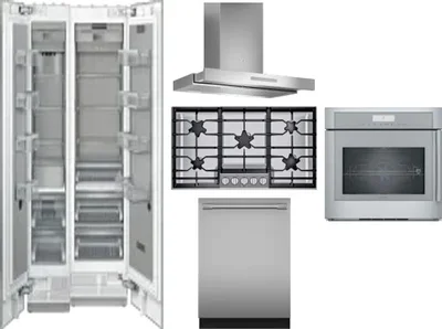6 Piece Package Includes Refrigerator, Freezer, Cooktop, Wall Oven, Hood And Dishwasher
