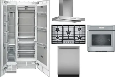 6 Piece Package Includes Refrigerator, Freezer, Cooktop, Wall Oven, Hood And Dishwasher
