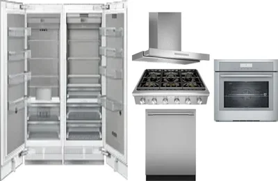 6 Piece Package Includes Refrigerator, Freezer, Cooktop, Wall Oven, Hood And Dishwasher
