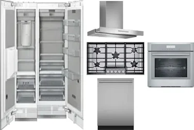 6 Piece Package Includes Refrigerator, Freezer, Cooktop, Wall Oven, Hood And Dishwasher
