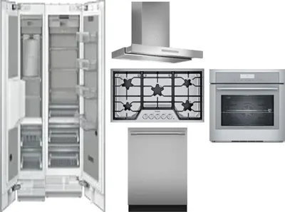 6 Piece Package Includes Refrigerator, Freezer, Cooktop, Wall Oven, Hood And Dishwasher