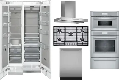 6 Piece Package Includes Refrigerator, Freezer, Cooktop, Wall Oven, Hood And Dishwasher