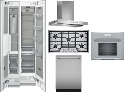 6 Piece Package Includes Refrigerator, Freezer, Cooktop, Wall Oven, Hood And Dishwasher