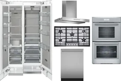 6 Piece Package Includes Refrigerator, Freezer, Cooktop, Wall Oven, Hood And Dishwasher