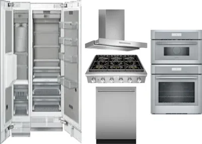 6 Piece Package Includes Refrigerator, Freezer, Cooktop, Wall Oven, Hood And Dishwasher