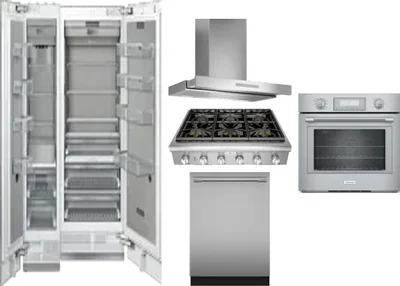6 Piece Package Includes Refrigerator, Freezer, Cooktop, Wall Oven, Hood And Dishwasher