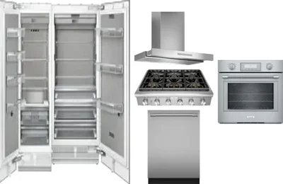 6 Piece Package Includes Refrigerator, Freezer, Cooktop, Wall Oven, Hood And Dishwasher