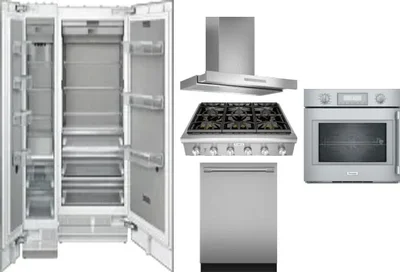 6 Piece Package Includes Refrigerator, Freezer, Cooktop, Wall Oven, Hood And Dishwasher