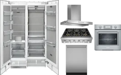 6 Piece Package Includes Refrigerator, Freezer, Cooktop, Wall Oven, Hood And Dishwasher