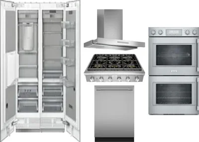 6 Piece Package Includes Refrigerator, Freezer, Cooktop, Wall Oven, Hood And Dishwasher