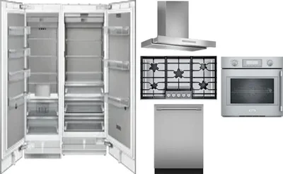6 Piece Package Includes Refrigerator, Freezer, Cooktop, Wall Oven, Hood And Dishwasher