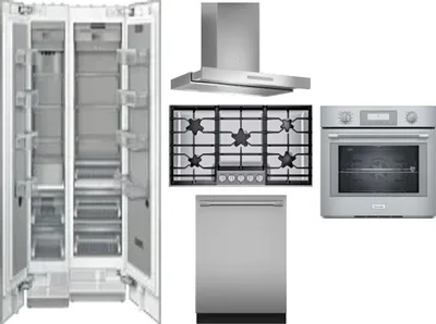 6 Piece Package Includes Refrigerator, Freezer, Cooktop, Wall Oven, Hood And Dishwasher