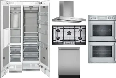 6 Piece Package Includes Refrigerator, Freezer, Cooktop, Wall Oven, Hood And Dishwasher