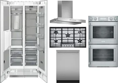 6 Piece Package Includes Refrigerator, Freezer, Cooktop, Wall Oven, Hood And Dishwasher