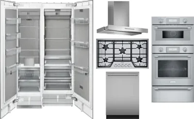6 Piece Package Includes Refrigerator, Freezer, Cooktop, Wall Oven, Hood And Dishwasher