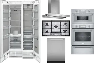 6 Piece Package Includes Refrigerator, Freezer, Cooktop, Wall Oven, Hood And Dishwasher