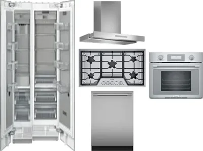 6 Piece Package Includes Refrigerator, Freezer, Cooktop, Wall Oven, Hood And Dishwasher