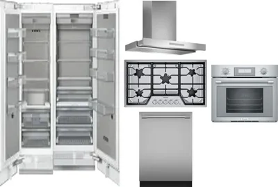 6 Piece Package Includes Refrigerator, Freezer, Cooktop, Wall Oven, Hood And Dishwasher