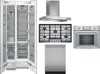6 Piece Package Includes Refrigerator, Freezer, Cooktop, Wall Oven, Hood And Dishwasher