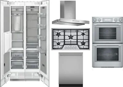 6 Piece Package Includes Refrigerator, Freezer, Cooktop, Wall Oven, Hood And Dishwasher