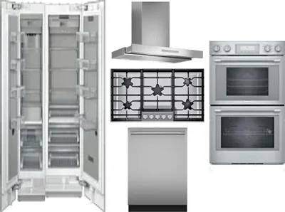 6 Piece Package Includes Refrigerator, Freezer, Cooktop, Wall Oven, Hood And Dishwasher