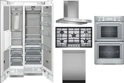 6 Piece Package Includes Refrigerator, Freezer, Cooktop, Wall Oven, Hood And Dishwasher