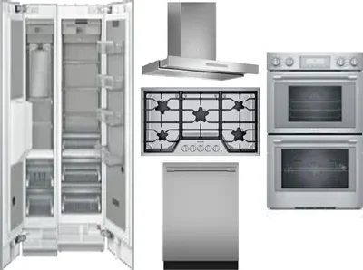6 Piece Package Includes Refrigerator, Freezer, Cooktop, Wall Oven, Hood And Dishwasher