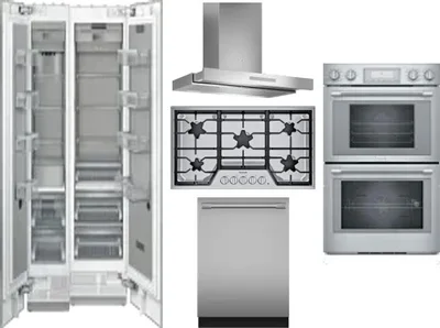 6 Piece Package Includes Refrigerator, Freezer, Cooktop, Wall Oven, Hood And Dishwasher