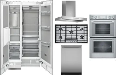 6 Piece Package Includes Refrigerator, Freezer, Cooktop, Wall Oven, Hood And Dishwasher