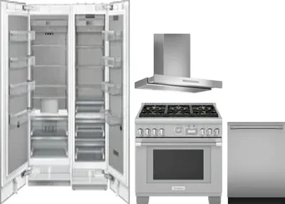 5 Piece Package Includes Refrigerator, Freezer, Range, Hood And Dishwasher