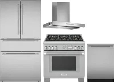 4 Piece Package Includes Refrigerator, Range, Hood And Dishwasher