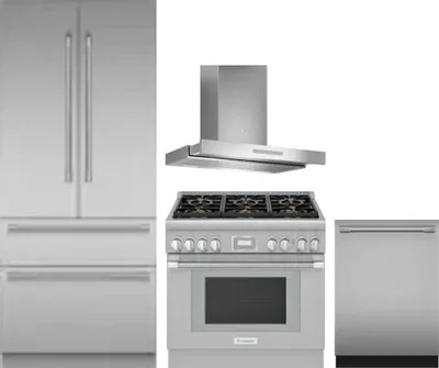4 Piece Package Includes Refrigerator, Range, Hood And Dishwasher