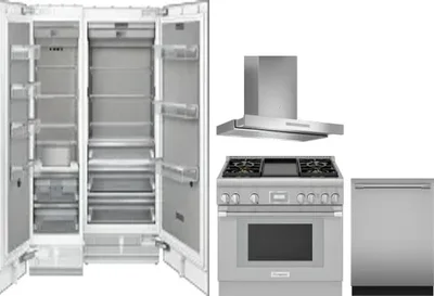 5 Piece Package Includes Refrigerator, Freezer, Range, Hood And Dishwasher